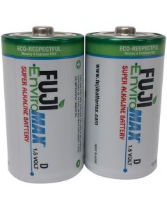 FUJI ENVIROMAX 4100BP2 EnviroMax D Super Alkaline Batteries, 2 pk