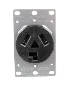 No Logo 5207 Flush-Mount 3-Wire Single-Outlet Dryer Receptacle