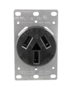 No Logo 5206 Flush-Mount 3-Wire Single-Outlet Range Receptacle