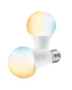 Globe Electric 34208 A19-Shape E26-Base Wi-Fi Smart Dimmable Tunable-White 60-Watt-Equivalent Frosted LED Light Bulbs, 2 Pack