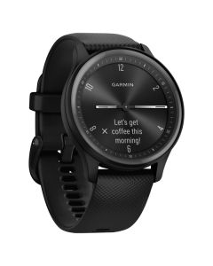 Garmin 010-02566-00 vivomove Sport Smartwatch with Silicone Band (Black)