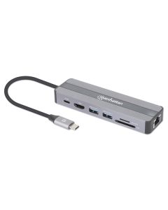 Manhattan 153928 USB-C 7-in-1 Docking Station with Power Delivery