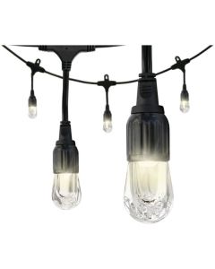 Enbrighten 31664 48-Ft. Classic LED Cafe Lights with 24 Acrylic Bulbs, Black Cord