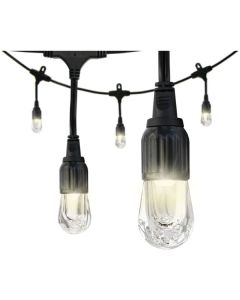 Enbrighten 33307 18-Ft. Classic LED Cafe Lights with 9 Acrylic Bulbs, Black Cord