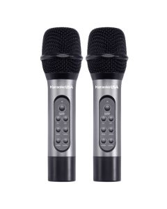 Karaoke USA WM906 WM906 Dual Professional 900 MHz UHF Wireless Handheld Microphones with Rechargeable Batteries