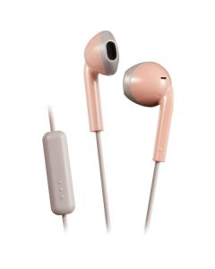 JVC HAF19MPT Retro In-Ear Wired Earbuds with Microphone (Pink)