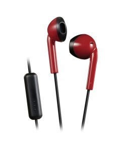 JVC HAF19MRB Retro In-Ear Wired Earbuds with Microphone (Red)