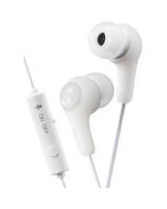 JVC HAFX7GW Gumy Gamer Earbuds with Microphone (White)