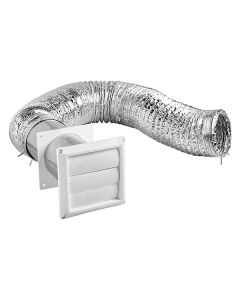 Lambro 1379W 4-In. x 8-Ft. UL 2158A Transition Duct Louvered Vent Kit