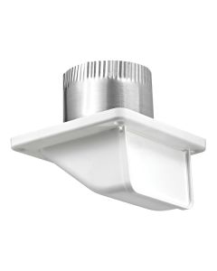 Lambro 143WTP 4-In. White Plastic Under Eave Vent with Weather Damper and Tail Pipe