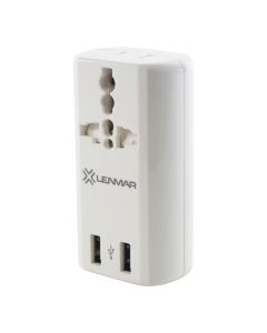 Lenmar AC150USBW Ultra-Compact All-in-One Travel Adapter with USB Port (White)