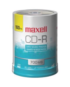 Maxell 648200 - CDR80100S CD-R 48x 700 MB/80-Minute Blank Discs on Spindle (100 Pack)