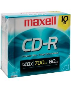 Maxell 622860/648210 CD-R 48x 700 MB/80-Minute Blank Discs (10 Pack)