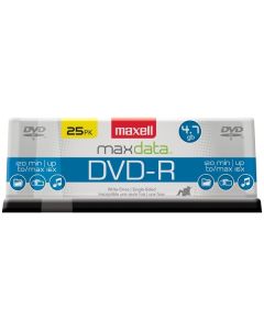 Maxell 638010 DVD-R 16x 4.7-GB/120-Minute Single-Sided Discs (25 Pack)