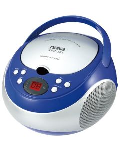 Naxa NPB251BL 2.4-Watt Portable CD Player with AM/FM Radio (Blue)