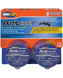 Home Plus AT-6ABMETAL Ant Killer Bait Stations with Abamectin B1, 6 Pack