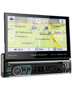 Power Acoustik PDN-721HB 7" Incite Single-DIN In-Dash GPS Navigation Motorized LCD Touchscreen DVD Receiver with Detachable Face & Bluetooth