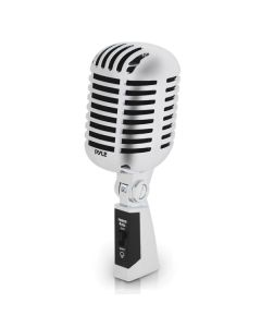 Pyle PDMICR42SL Classic Retro Vintage-Style Dynamic Vocal Microphone (Silver)