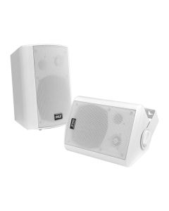 Pyle PDWR61BTWT PDWR61BTWT 60-Watt-Continuous-Power Indoor/Outdoor Wall-Mount Bluetooth Speaker Set, White, 2 Count