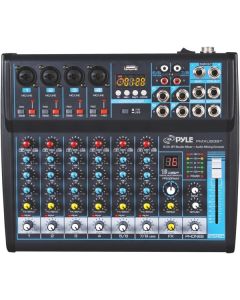 Pyle PMXU83BT 8-Channel Bluetooth Pro Audio DJ Sound Mixer