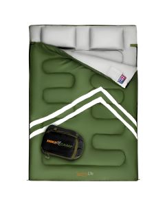 SereneLife SLSBX9 Hike N Camp Double Sleeping Bag with 2 Pillows