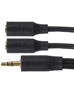 RCA AH202DE 3.5-mm Male to 2 RCA-Female Stereo Headphone Y-Adapter, 3 In.