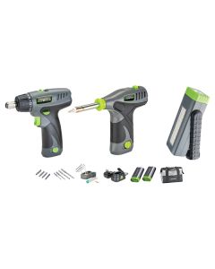 Genesis GL0831CK2 8-Volt Li-Ion 3-Piece Cordless Tool Kit with Screwdriver, Soldering Iron, and Pocket LED Light