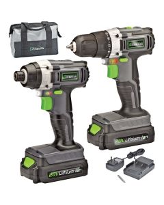 Genesis GL20DIDKA2 20-Volt Cordless Li-Ion 2-Speed Drill/Impact Driver Combo Kit