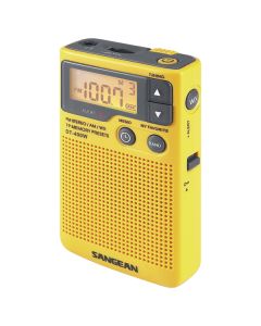 Sangean DT-400W DT-400W Portable AM/FM Pocket Digital Clock Radio with Weather Alert