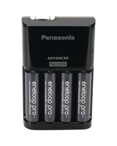 Panasonic K-KJ17KHCA4A 4-Position Charger with AA eneloop PRO Rechargeable Batteries, 4 pk