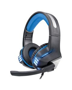 IQ Sound IQ-480G - BLUE Pro-Wired Gaming Headset with Lights (Black/Blue Accent)