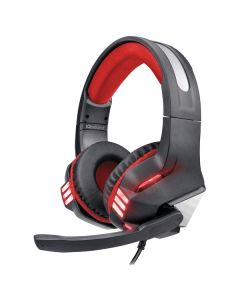 IQ Sound IQ-480G - RED Pro-Wired Gaming Headset with Lights (Black/Red Accent)