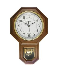 Timekeeper 180WAGM Essex 18.75" Modern Pendulum Wall Clock (Faux Wood)