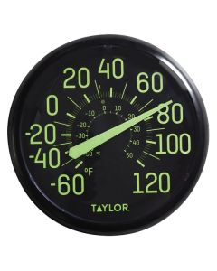 Taylor Precision Products 5267459 13.25-Inch Indoor/Outdoor Glow-in-the-Dark Thermometer