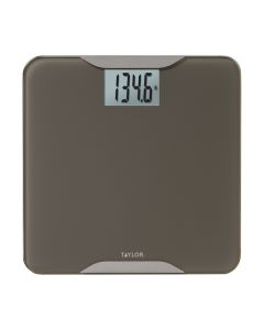 Taylor Precision Products 5297042 Digital Glass Bath Scale, Taupe with Stainless Steel Accents, 400-Lb. Capacity