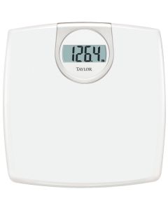 Taylor Precision Products 702940133 LCD Readout 330-lb Capacity White Bathroom Scale