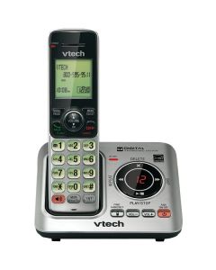 VTech VTCS6629 DECT 6.0 Corded Cordless Expandable Phone Combo with Caller ID, Call Waiting, and Answering System, Silver and Black (1-Handset System)