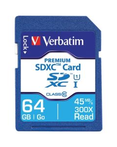 Verbatim 44024 64-GB Class 10, UHS-1 V10 U1 Premium SDXC Memory Card