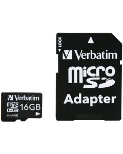 Verbatim 44082 Class 10 microSDHC Card with Adapter (16 GB)