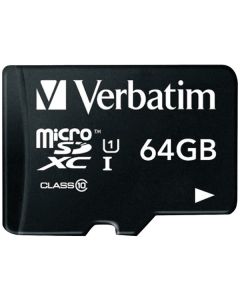 Verbatim 44084 64-GB Class 10, UHS-1 V10 U1 Premium microSDXC Memory Card with Adapter