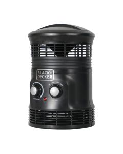 BLACK+DECKER BHDS156 BHDS156 1,500-Watt-Max Portable 360deg Surround Fan Heater with Thermostat, Black