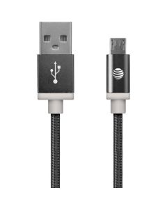 AT&T MC05-BLK Charge and Sync Braided USB to Micro USB Cable, 5 Ft., Black