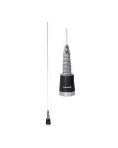 Browning BR-158-S 200-Watt Pretuned Wide-Band 144 MHz to 174 MHz 2.4-dBd-Gain VHF Silver Antenna with Spring and NMO Mounting